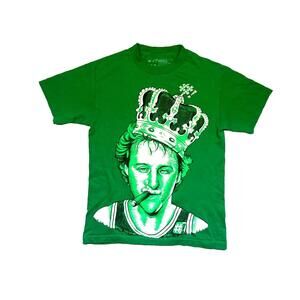 The Forest Lab Green Cotton Larry Bird T-Shirt Boston Celtics Basketball